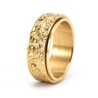 Negocio Hip Hop Sexy Letra Étnico Acero Inoxidable 304 Enchapado Chapados en oro de 18k Chapado En Oro Hombres Anillos De Banda Ancha sku image 10