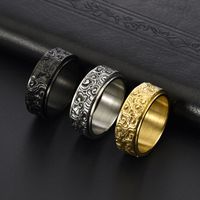 Business Hip-Hop Sexy Letter Ethnic 304 Stainless Steel Plating 18K Gold Plated Gold Plated Men's Wide Band Rings main image 1