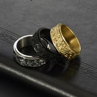 Business Hip-Hop Sexy Letter Ethnic 304 Stainless Steel Plating 18K Gold Plated Gold Plated Men's Wide Band Rings main image 6