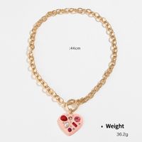 Simple Style Classic Style Heart Shape Alloy Inlay Rhinestones Women's Earrings Necklace sku image 2