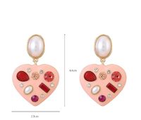 Simple Style Classic Style Heart Shape Alloy Inlay Rhinestones Women's Earrings Necklace sku image 1