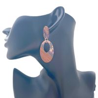 1 Pair Simple Style Streetwear Geometric Hollow Out Alloy Wood Resin Drop Earrings main image 5