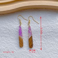 1 Pair Simple Style Streetwear Geometric Hollow Out Alloy Wood Resin Drop Earrings sku image 1