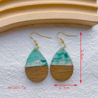 1 Pair Streetwear Simple Style Geometric Hollow Out Alloy Resin Wood Drop Earrings sku image 4