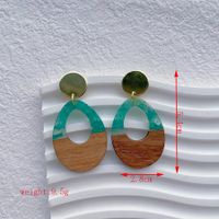 1 Pair Streetwear Simple Style Geometric Hollow Out Alloy Resin Wood Drop Earrings sku image 5