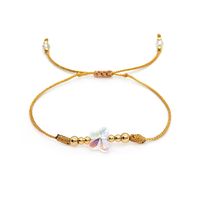 Wholesale Simple Style Butterfly Copper Beaded Drawstring Bracelets main image 4