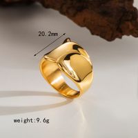 304 Stainless Steel 18K Gold Plated Casual Classic Style Solid Color Open Rings sku image 3