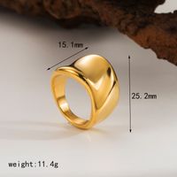 304 Stainless Steel 18K Gold Plated Casual Classic Style Solid Color Open Rings sku image 14