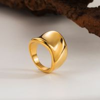 304 Stainless Steel 18K Gold Plated Casual Classic Style Solid Color Open Rings sku image 15
