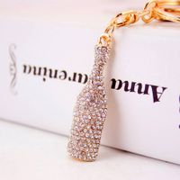 Elegant Solid Color Alloy Inlay Rhinestones Women's Keychain sku image 1