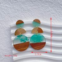 1 Pair Streetwear Simple Style Geometric Hollow Out Alloy Resin Wood Drop Earrings sku image 8