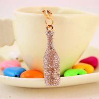 Elegant Solid Color Alloy Inlay Rhinestones Women's Keychain main image 3