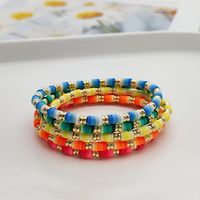 Simple Style Rainbow Soft Clay Copper Beaded Women's Bracelets main image 1