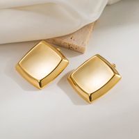 1 Pair Casual Vintage Style Simple Style Geometric Solid Color Copper 18K Gold Plated Ear Studs main image 3