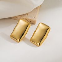 1 Pair Casual Vintage Style Simple Style Geometric Solid Color Copper 18K Gold Plated Ear Studs main image 7