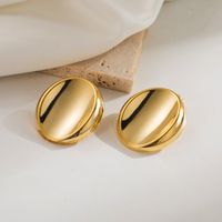 1 Pair Casual Vintage Style Simple Style Geometric Solid Color Copper 18K Gold Plated Ear Studs main image 5