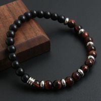 Simple Style Commute Round 304 Stainless Steel Natural Stone Tiger Eye Beaded Handmade Men's Bracelets main image 6