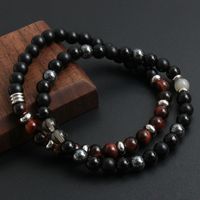 Simple Style Commute Round 304 Stainless Steel Natural Stone Tiger Eye Beaded Handmade Men's Bracelets main image 1