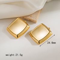 1 Pair Casual Vintage Style Simple Style Geometric Solid Color Copper 18K Gold Plated Ear Studs sku image 4