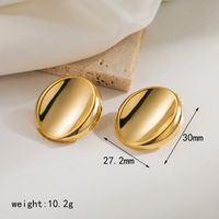 1 Pair Casual Vintage Style Simple Style Geometric Solid Color Copper 18K Gold Plated Ear Studs sku image 2