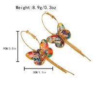 1 Paire Élégant Dame Style Classique Gland Papillon Placage Évider Arylique Acrylique Boucles D'oreilles main image 2