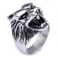 Hip-Hop Streetwear Crown 304 Stainless Steel Carving Men's Rings sku image 1