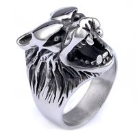 Hip-Hop Streetwear Crown 304 Stainless Steel Carving Men's Rings sku image 6