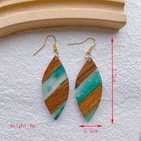 1 Pair Streetwear Simple Style Geometric Hollow Out Alloy Resin Wood Drop Earrings main image 3