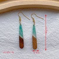 1 Pair Streetwear Simple Style Geometric Hollow Out Alloy Resin Wood Drop Earrings sku image 1