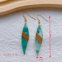 1 Pair Streetwear Simple Style Geometric Hollow Out Alloy Resin Wood Drop Earrings sku image 3