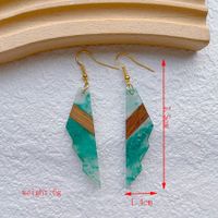 1 Pair Streetwear Simple Style Geometric Hollow Out Alloy Resin Wood Drop Earrings sku image 6