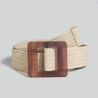Simple Style Circle Plastic Wood Woven Belt Women's Woven Belts 1 Piece sku image 4