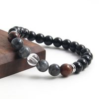 Classic Style Commute Round 304 Stainless Steel Natural Stone Beaded Handmade Men's Bracelets main image 3