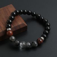 Classic Style Commute Round 304 Stainless Steel Natural Stone Beaded Handmade Men's Bracelets main image 6