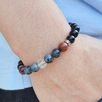 Classic Style Commute Round 304 Stainless Steel Natural Stone Beaded Handmade Men's Bracelets main image 8
