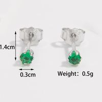 1 Piece Luxurious Romantic Solid Color Plating Inlay Sterling Silver Zircon White Gold Plated Ear Studs sku image 7