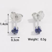 1 Piece Luxurious Romantic Solid Color Plating Inlay Sterling Silver Zircon White Gold Plated Ear Studs sku image 10