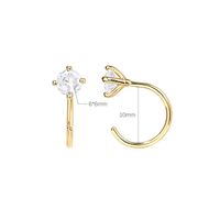 1 Piece Elegant Luxurious Shiny Solid Color Plating Inlay 304 Stainless Steel Zircon 14K Gold Plated Ear Studs main image 7