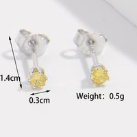 1 Piece Luxurious Romantic Solid Color Plating Inlay Sterling Silver Zircon White Gold Plated Ear Studs sku image 13