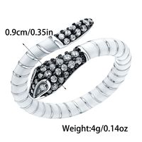 Sterling Silver White Gold Plated Rock Novelty Punk Enamel Inlay Snake Zircon Rings main image 2