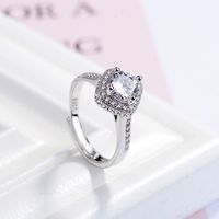 Wholesale Glam Luxurious Geometric Copper Inlay White Gold Plated Zircon Adjustable Ring sku image 1