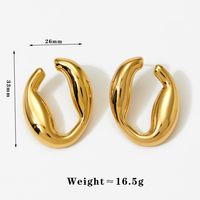 1 Pair Casual Simple Style U Shape Solid Color 316 Stainless Steel  14K Gold Plated White Gold Plated Gold Plated Ear Studs main image 2