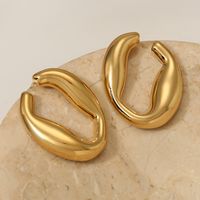 1 Pair Casual Simple Style U Shape Solid Color 316 Stainless Steel  14K Gold Plated White Gold Plated Gold Plated Ear Studs main image 3