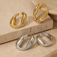 1 Pair Casual Simple Style U Shape Solid Color 316 Stainless Steel  14K Gold Plated White Gold Plated Gold Plated Ear Studs main image 1