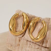 1 Pair Casual Simple Style U Shape Solid Color 316 Stainless Steel  14K Gold Plated White Gold Plated Gold Plated Ear Studs main image 5