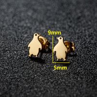 1 Pair Artistic Sweet Animal Polishing Plating Irregular 201 Stainless Steel 18K Gold Plated Ear Studs sku image 10