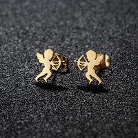 1 Pair Artistic Sweet Animal Polishing Plating Irregular 201 Stainless Steel 18K Gold Plated Ear Studs sku image 19