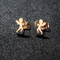 1 Pair Artistic Sweet Animal Polishing Plating Irregular 201 Stainless Steel 18K Gold Plated Ear Studs sku image 20