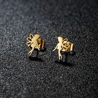 1 Pair Artistic Sweet Animal Polishing Plating Irregular 201 Stainless Steel 18K Gold Plated Ear Studs sku image 22