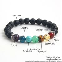 Handmade Commute Round Natural Stone Volcanic Rock Beaded Handmade Unisex Bracelets sku image 1